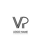 VP Initial minimalist modern abstract logo vector