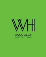 WH Initial minimalist modern abstract logo vector