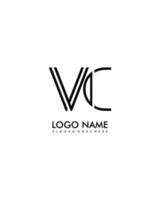 vc inicial minimalista moderno resumen logo vector