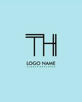 TH Initial minimalist modern abstract logo vector