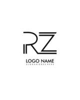 RZ Initial minimalist modern abstract logo vector