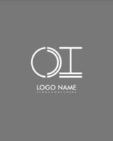 oi inicial minimalista moderno resumen logo vector