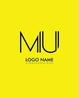 mu inicial minimalista moderno resumen logo vector