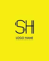 SH Initial minimalist modern abstract logo vector