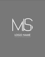 MS Initial minimalist modern abstract logo vector