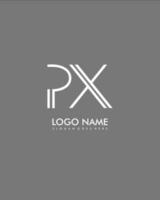 px inicial minimalista moderno resumen logo vector