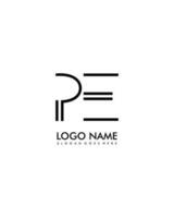 PE Initial minimalist modern abstract logo vector