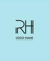 RH Initial minimalist modern abstract logo vector