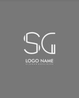 sg inicial minimalista moderno resumen logo vector