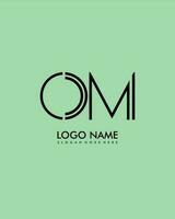 OM Initial minimalist modern abstract logo vector