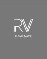 RV Initial minimalist modern abstract logo vector