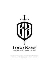 initial BZ letter with shield style logo template vector