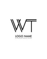 WT Initial minimalist modern abstract logo vector