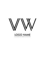 VW Initial minimalist modern abstract logo vector