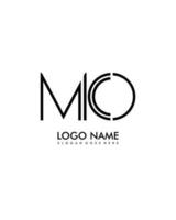 MO Initial minimalist modern abstract logo vector