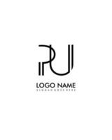 PU Initial minimalist modern abstract logo vector