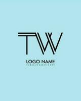 TW Initial minimalist modern abstract logo vector