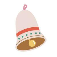 Hand drawn illustration of christmas bell. Christmas decoration elements in doodle style vector