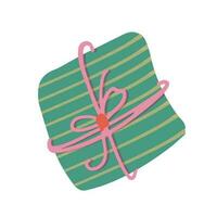 Hand drawn illustration of present. Festive element in doodle style vector