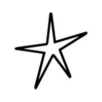 Black outline illustration of star. Festive element in doodle style vector