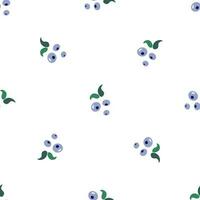 Simple seamless pattern with blueberry on white background. Hand drawn ornamental folk vector illustration for stylish cover, cases, wallpaper, prints, wrapping, textile