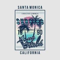 santa monica california graphic, typography t shirt, vector design illustration, good for casual style