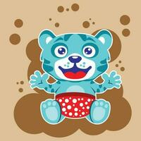 baby tiger graphic vector, kids fashion, illustration, good for print t shirt vector