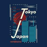 graphic, typography vector, illustration, for print t shirt, with tokyo japan modern style vector