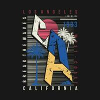 los angeles california graphic, typography vector, t shirt design, illustration, good for casual style vector