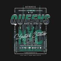 queens text frame abstract graphic, typography vector, t shirt design illustration, good for ready print, and other use vector