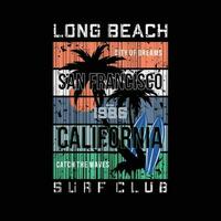 largo playa California playa tema gráfico, tipografía vector, t camisa diseño, ilustración, bueno para casual estilo vector