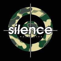 silence army theme graphic, typography vector, t shirt design illustration, good for ready print, and other use vector