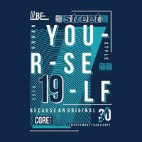 be yourself lettering graphic t shirt design, typography vector, illustration, casual style vector