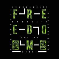 freedom text frame graphic, typography t shirt, vector design illustration, good for casual style