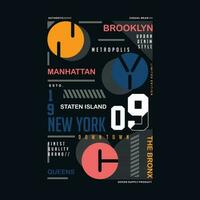 brooklyn Nueva York gráfico, tipografía t camisa, vector diseño ilustración, bueno para casual estilo