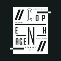 copenhagen flat graphic, typography vector, t shirt design illustration, good for ready print, and other use vector