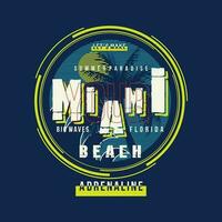 miami beach graphic, typography vector, beach theme illustration, good for print t shirt and other use vector