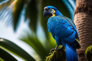 un hermosa guacamayo en el jardín ai generativo foto