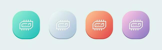 Ram line icon in flat design style. Random access memory signs vector illustration.