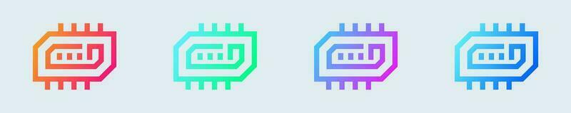 Ram line icon in gradient colors. Random access memory signs vector illustration.