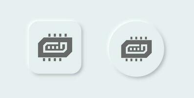 Ram solid icon in neomorphic design style. Random access memory signs vector illustration.