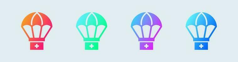 First aid kit solid icon in gradient colors. Emergency signs vector illustration.