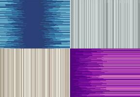 Set of four colorful background with straight lines. Vector illustration.