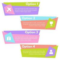 Four elements of infographic design with icons. Step by step infographic design template. Vector illustration