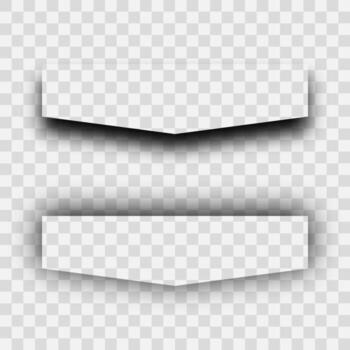 Dark realistic shadow. Set of two rectangles shadows vector