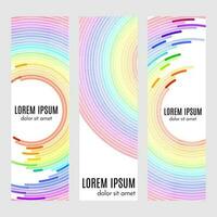 Set of abstract vertical header banners with curved lines and place for text. Colorful backgrounds for web design. Vector illustration