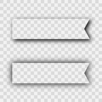 Dark realistic shadow. Set of two rectangles shadows vector