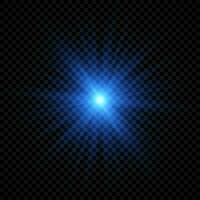 Light effect of lens flares. Blue glowing lights starburst effects with sparkles vector