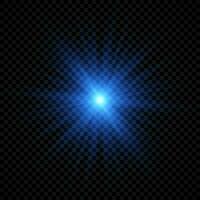 Light effect of lens flares. Blue glowing lights starburst effects with sparkles vector