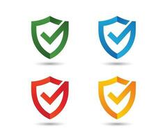 Shield check mark icon set vector illustration